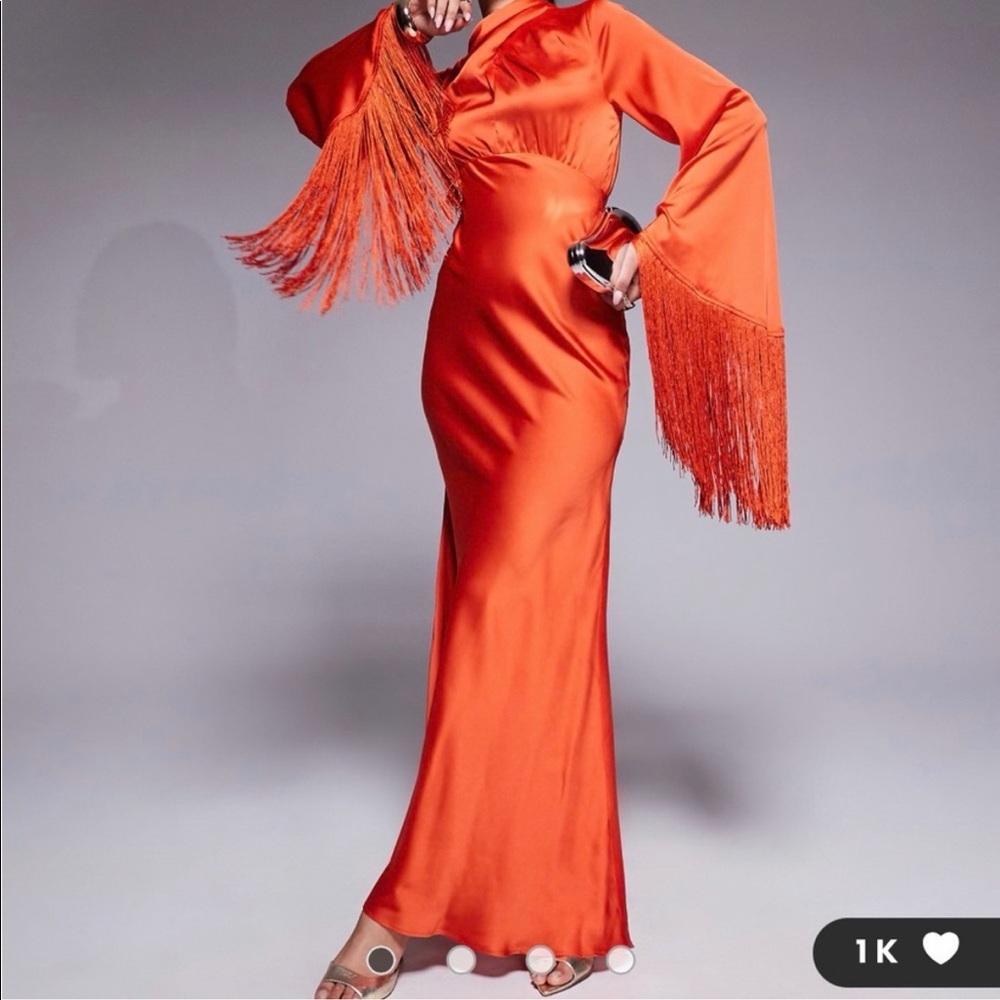 Asos Orange Long Sleeve Dress